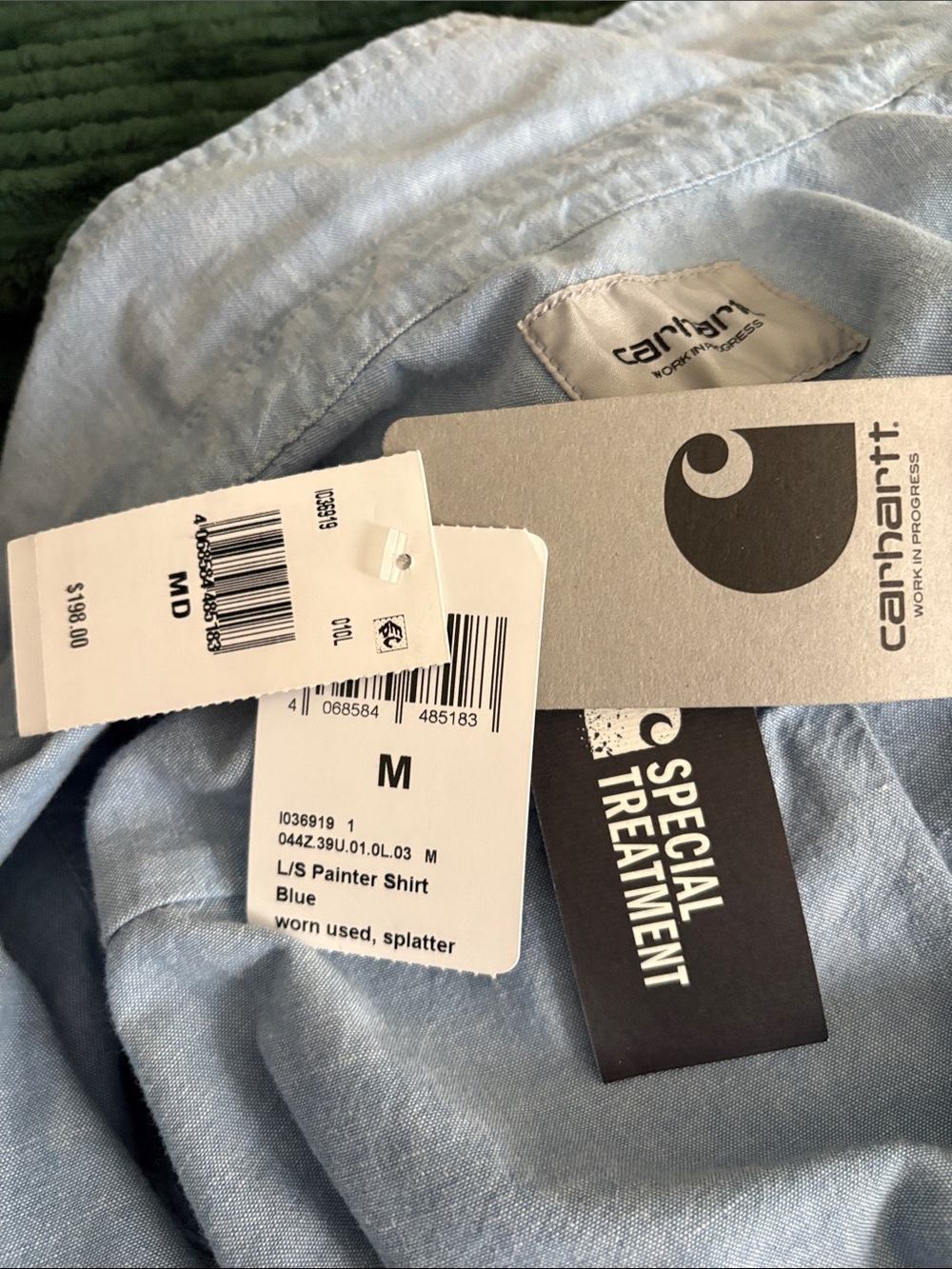 Carhartt Light Blue Long-Sleeve Painter Shirt